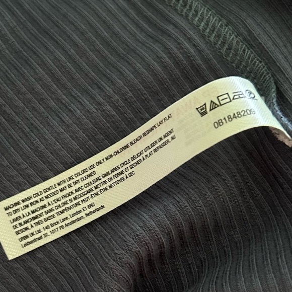 Anthropologie Daily Practice Faux Wrap Midi Dress in Steel Blue Ribbed Sz S - Picture 10 of 10